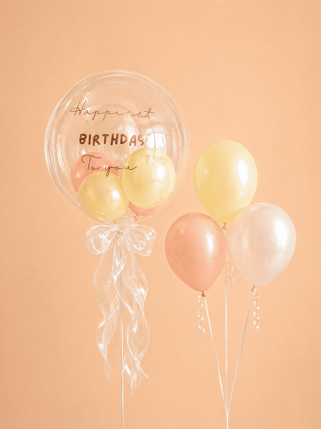Peach Birthday Balloon Set